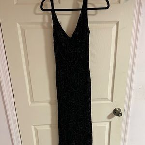 Beaded Velvet Evening Dress- Carmen Marc Valvo